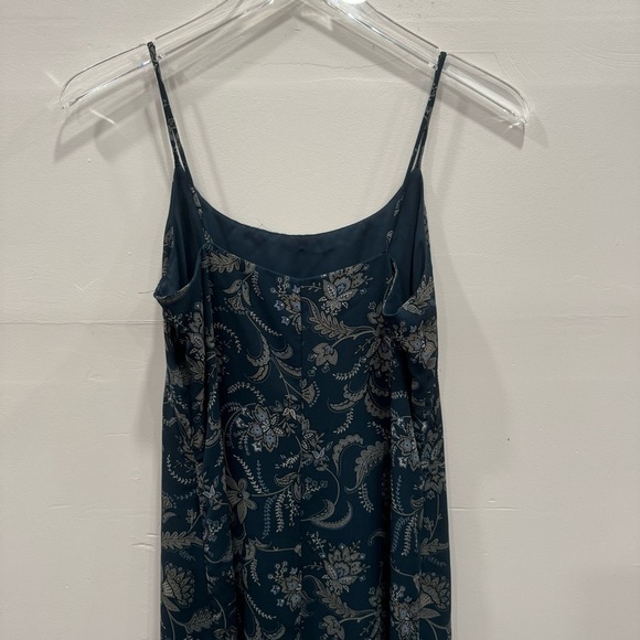 Old Navy Y2K Floral Cami Long Dress Blue Size 4 Double Slits Midi Maxi - Picture 5 of 7